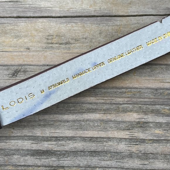 LODIS Women Belt Brown Leather Studded Skinny Belt - Picture 8 of 11